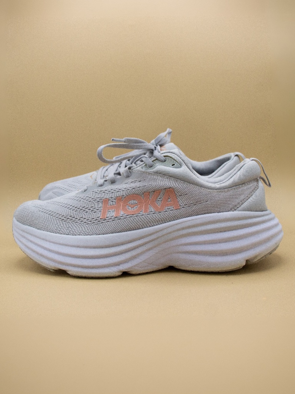 Hoka One One Bondi 8 Harbor Mist Grey Athletic Shoes Women's Size 10